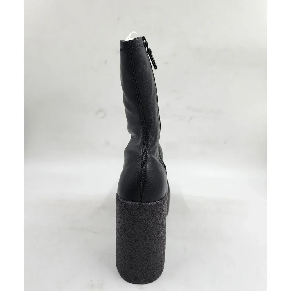 Stella McCartney Skyla Stretch Chunky Ankle Boots Women's Black Side Zip Closure - Picture 11 of 15